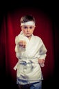 Kid practicing karate Royalty Free Stock Photo