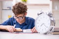 Kid preparing for school at home Royalty Free Stock Photo