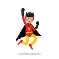 Kid pretending to be super hero dark knight Royalty Free Stock Photo