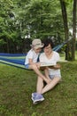 Kid reading with mom together Royalty Free Stock Photo