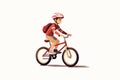 kid riding bycicle vector flat minimalistic isolated illustration