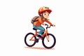 kid riding bycicle vector flat minimalistic isolated illustration