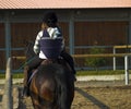 Kid In Riding School Royalty Free Stock Photo