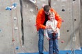 Kid rock climbing Royalty Free Stock Photo