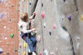 Kid rock climbing Royalty Free Stock Photo