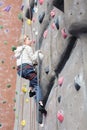 Kid rock climbing Royalty Free Stock Photo