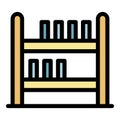 Kid room bookshelf icon color outline vector Royalty Free Stock Photo