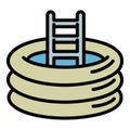 Kid rubber pool icon, outline style