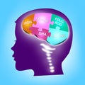 Kid's brain development concept. Essential minerals. Royalty Free Stock Photo