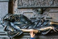 A kid`s hand touching the statue of Everard t` Serclaes in Brussels, Belgium