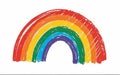 Kid\'s rainbow crayon drawing. Royalty Free Stock Photo