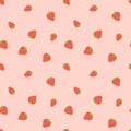 Kid`s seamless pattern. Smiling strawberry. Fruit fashion print. Cartoon berry. Design elements for baby textile or clothes. Hand Royalty Free Stock Photo