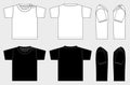 Kid`s short-sleeve Tshirts illustration with side view / white,black Royalty Free Stock Photo