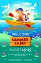 Kid's summer camp poster or flier. Royalty Free Stock Photo
