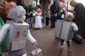 Kid safely trick or treat along Pearl street during the Munchkin Masquerade on Halloween day, Oct. 31, 2012. In Boulder,