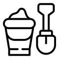 Kid sand bucket icon outline vector. Toy shovel Royalty Free Stock Photo