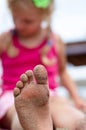 Kid sandy foot Royalty Free Stock Photo