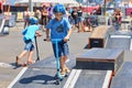 A kid at the Scooter park junior competition at LKXA Extreme Sports Barcelona Games