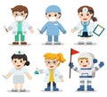 Kid Set of Different Medicine and Health care professions. Royalty Free Stock Photo