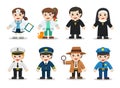 Kid Set of different professions. Royalty Free Stock Photo