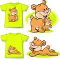 Kid shirt with cute bear in love printed