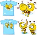 Kid shirt with cute bees - isolated on white