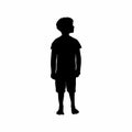Kid silhouette watching sideview boy standing Royalty Free Stock Photo