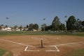 Kid sized empty t ball baseball field at a park Royalty Free Stock Photo