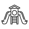 Kid slide playground icon, outline style