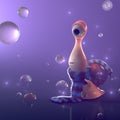 Kid snail in dream festive background with lights