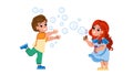 kid soap bubbles vector