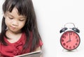 Kid Study time, Asian girl is reading a book Royalty Free Stock Photo