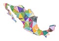 Kid style map of Mexico. Royalty Free Stock Photo