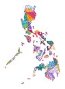 Kid style map of Philippines.