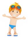 Kid in swim wear