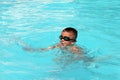 Kid in swimming pool stock photo silhouette