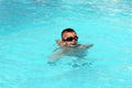 Kid in swimming pool stock photo silhouette