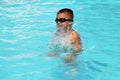 Kid in swimming pool stock photo silhouette