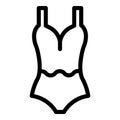 Kid swimsuit icon, outline style