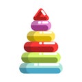 Kid toy children plaything pyramid constructor vector icon