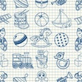 Kid toy seamless pattern. Royalty Free Stock Photo