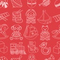 Kid toy seamless pattern. Royalty Free Stock Photo
