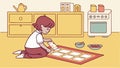 Kid tracing number cards, classroom math, number learn, writing skill, vector design Generative AI