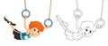 The kid training - acrobatics - coloring page -