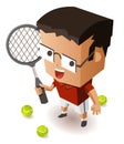 Kid training Tennis Royalty Free Stock Photo