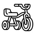 Kid tricycle icon, outline style Royalty Free Stock Photo