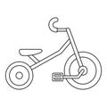 Kid tricycle icon, outline style Royalty Free Stock Photo