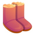 Kid ugg boots icon, cartoon style