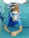 Kid underwater in pool Royalty Free Stock Photo