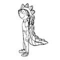 Kid wearing fancy dresses at the costume party. Doodle illustration. Royalty Free Stock Photo